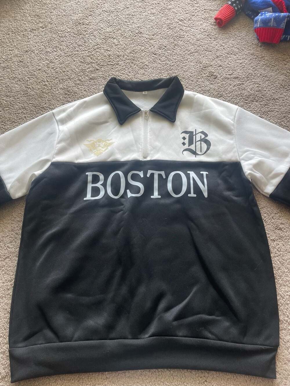 Manfinity Homme Boston Color Block Quarter Zip Sweatshirt Size M